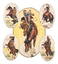 [WILD WEST SHOWS]. Wild West-themed poster featuring cowboys on horseback.