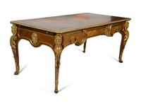 A Louis XVI Style Mahogany and Gilt Bronze Mounted Partners Bureau Plat — L. CUEUNIERES, THIRD QUARTER 19TH CENTURY