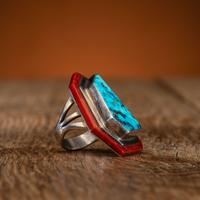 Mosaic Inlay Ring, with Morenci Turquoise