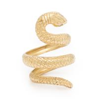 Yellow Gold and Diamond Snake Ring