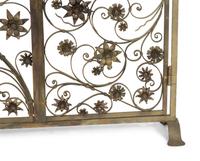 A Pair of Bronze Fireplace Gates from a Maurice Fatio-Designed Palm Beach House
