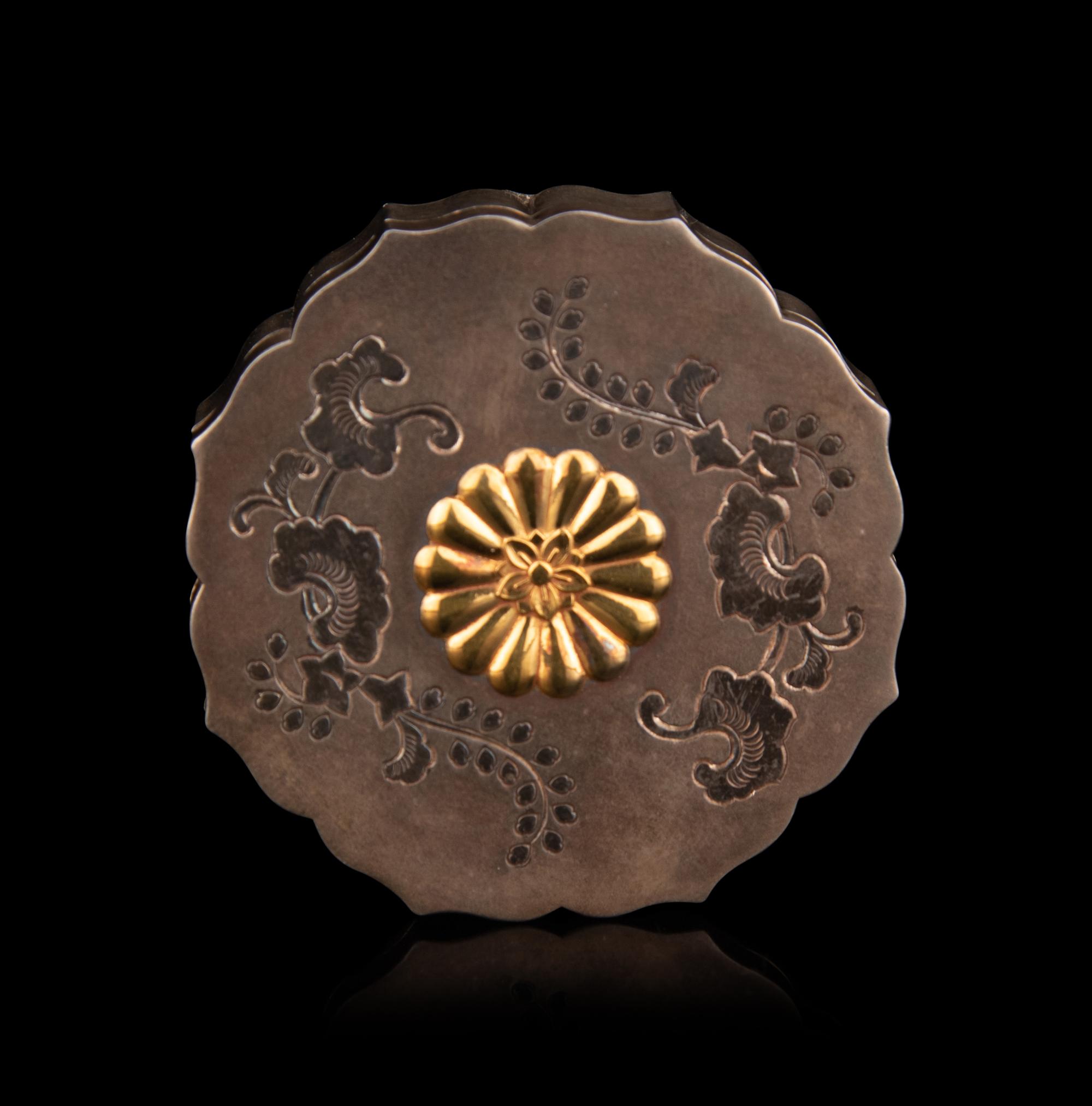 A Japanese Silver Floriform Bonbonnière