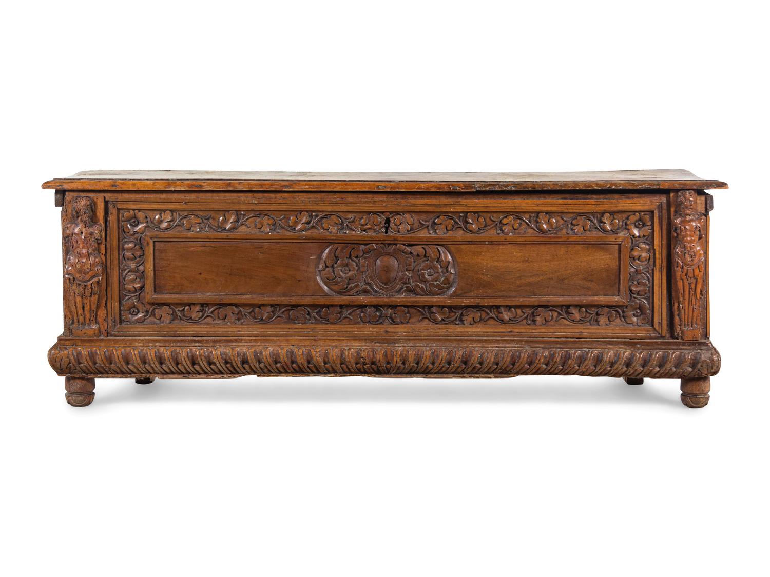 An Italian Walnut Cassone