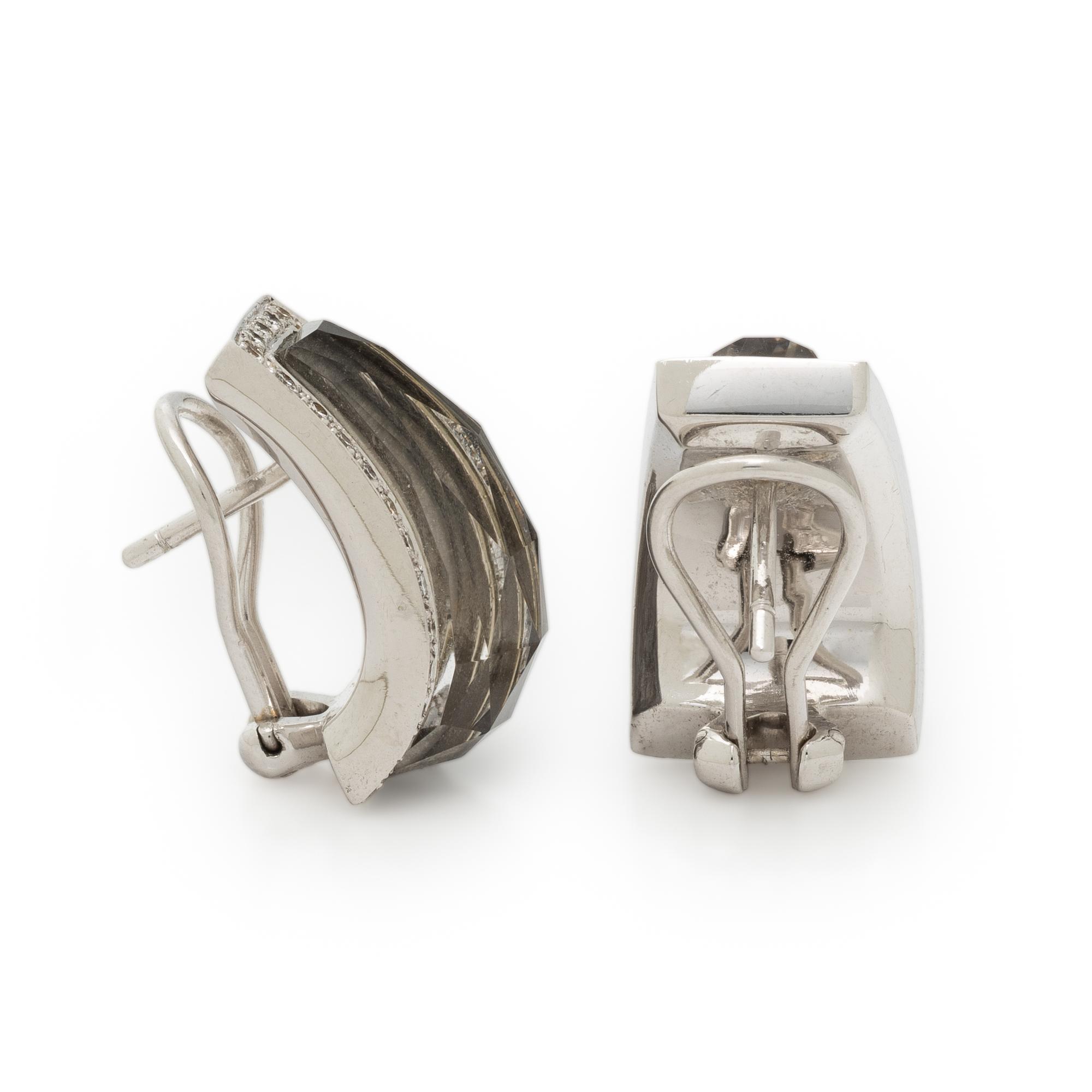 QUARTZ DOUBLET AND DIAMOND EARRINGS