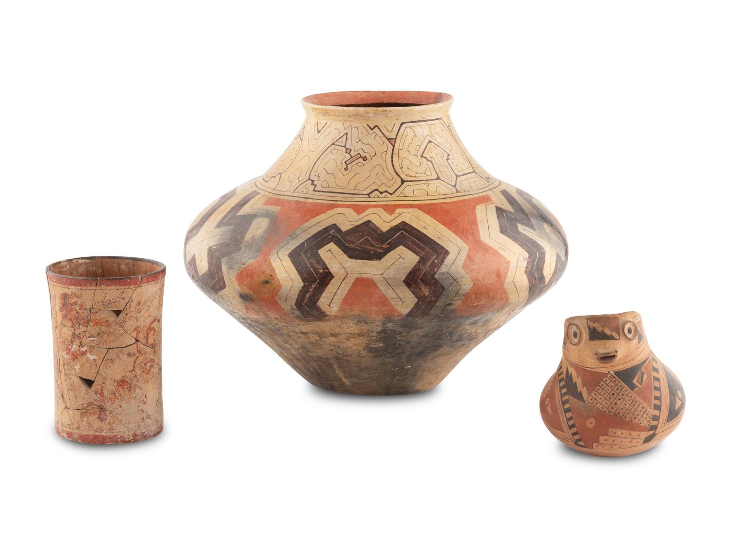 Three Central and South American Native Pottery Articles
