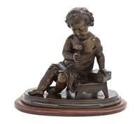 A Continental Bronze Figure, Width 9 1/2 inches.