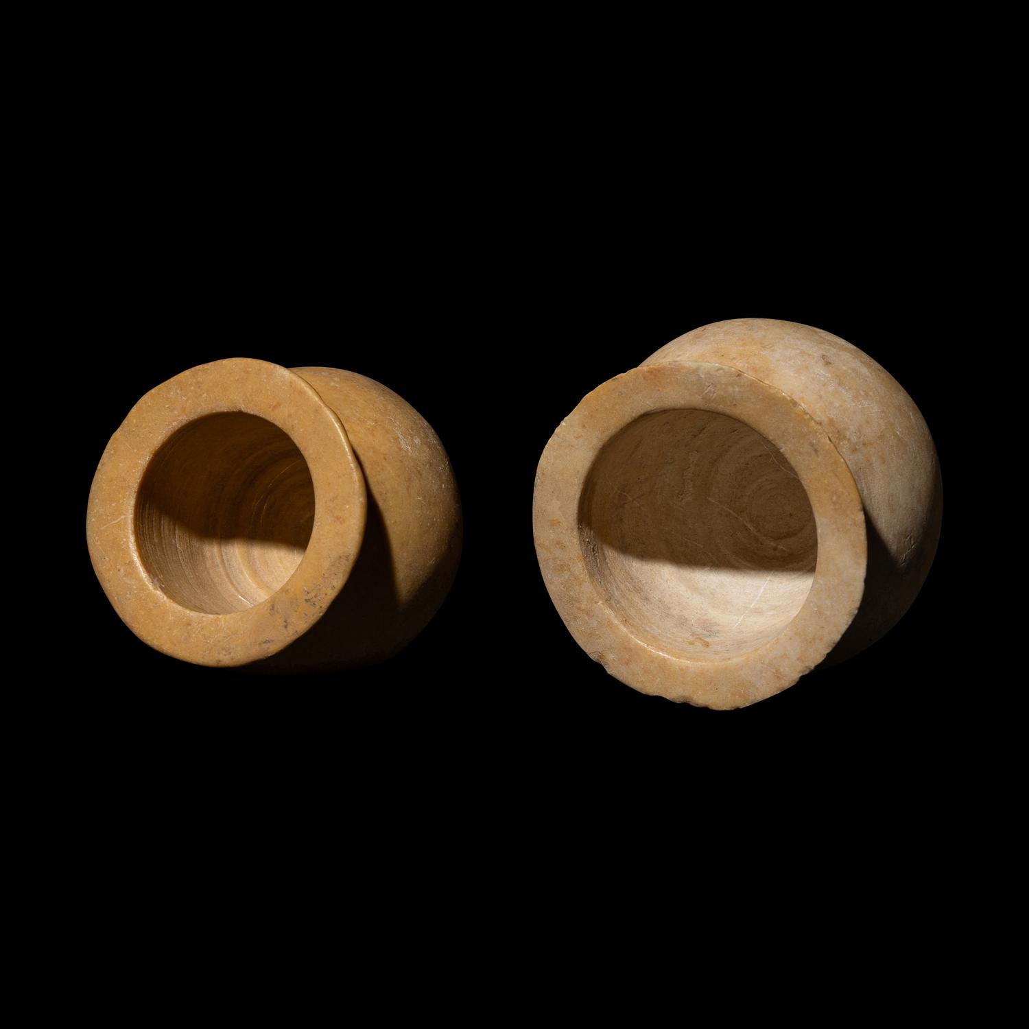 Two Near Eastern Marble Cosmetic Vessels