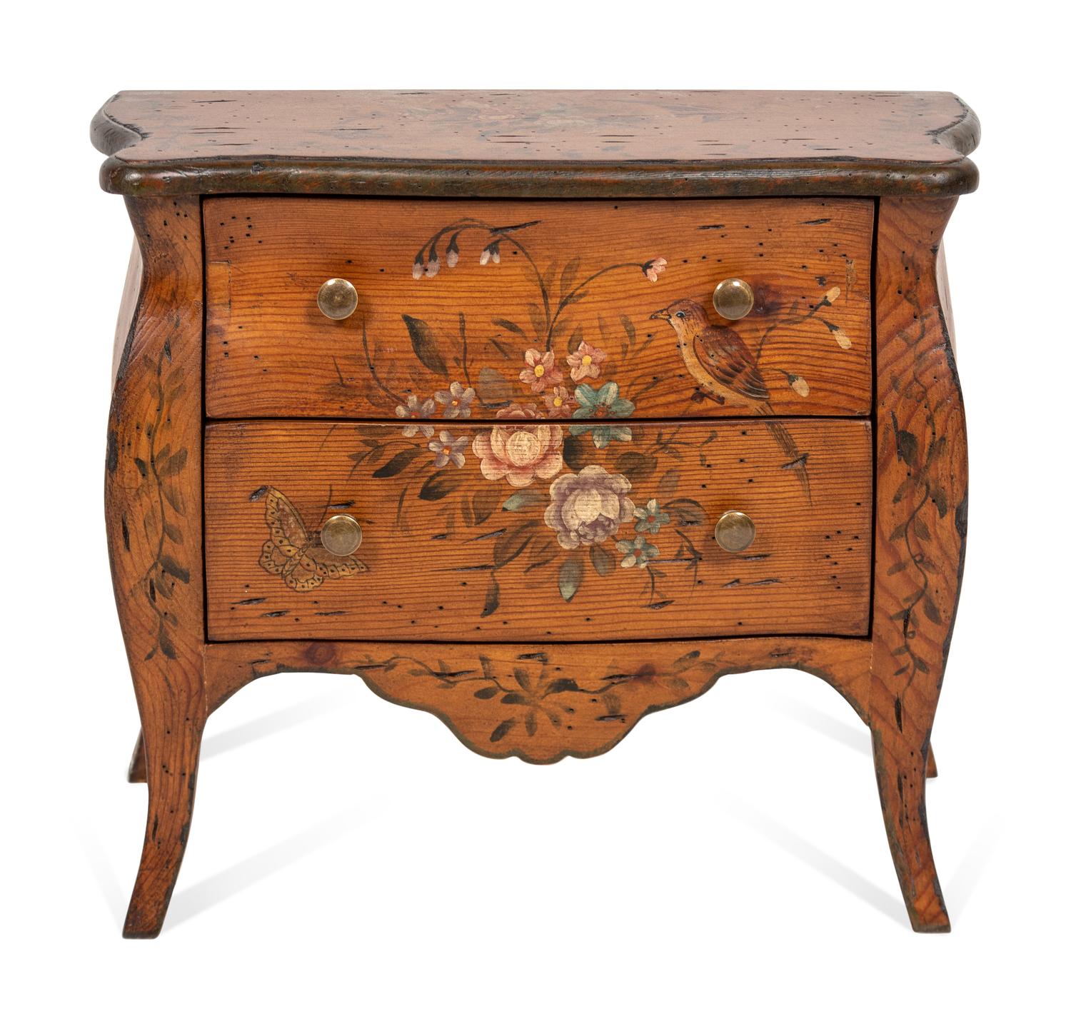 A Diminutive Painted Commode