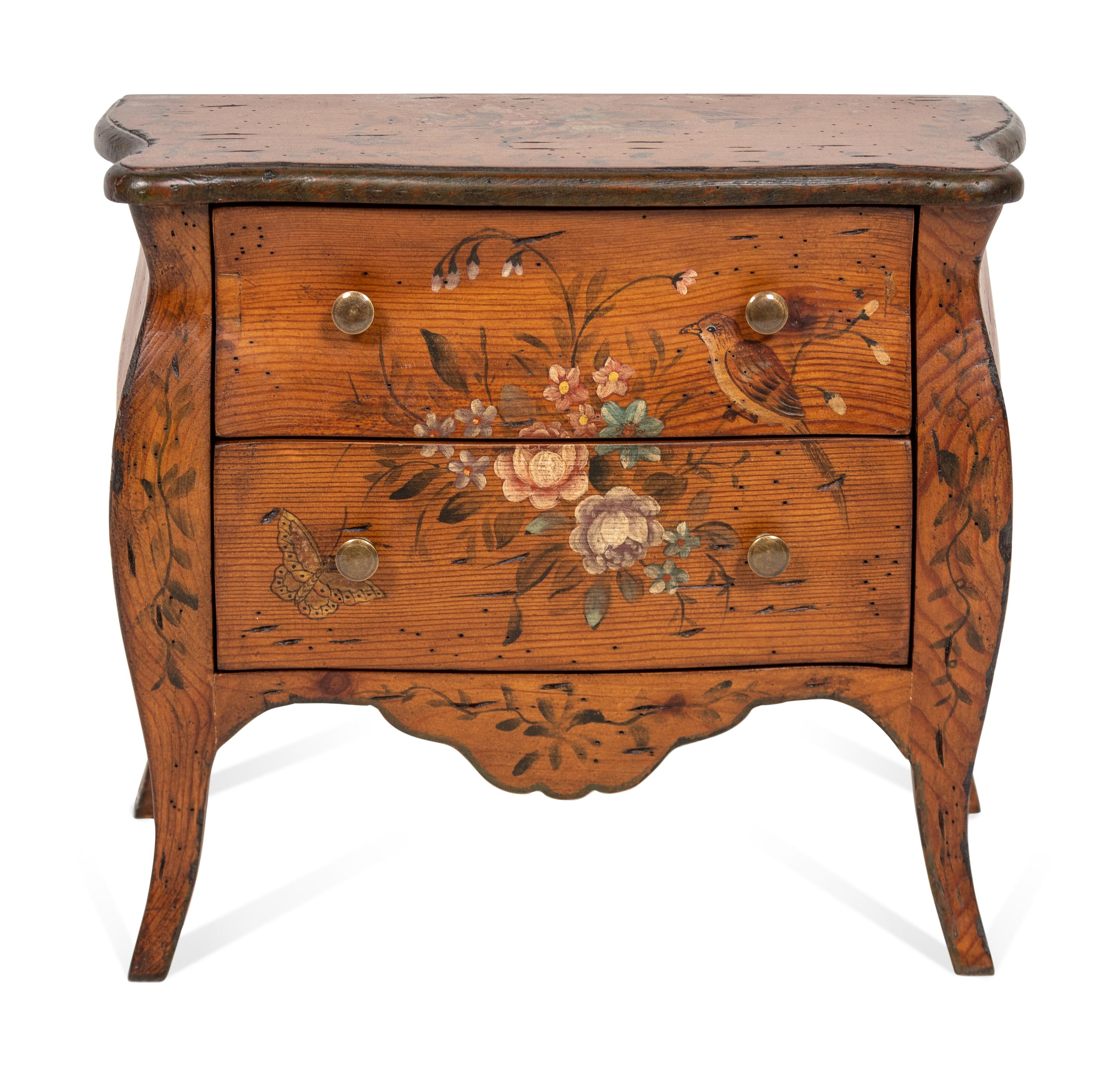 A Diminutive Painted Commode