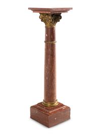 A French Gilt Bronze and Veined Red Marble Pedestal