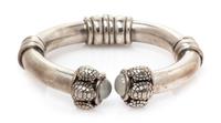 A Sterling Silver and Moonstone 'Turtle' Bangle Bracelet, Kieselstein-Cord, Circa 2000, 41.20 dwts.