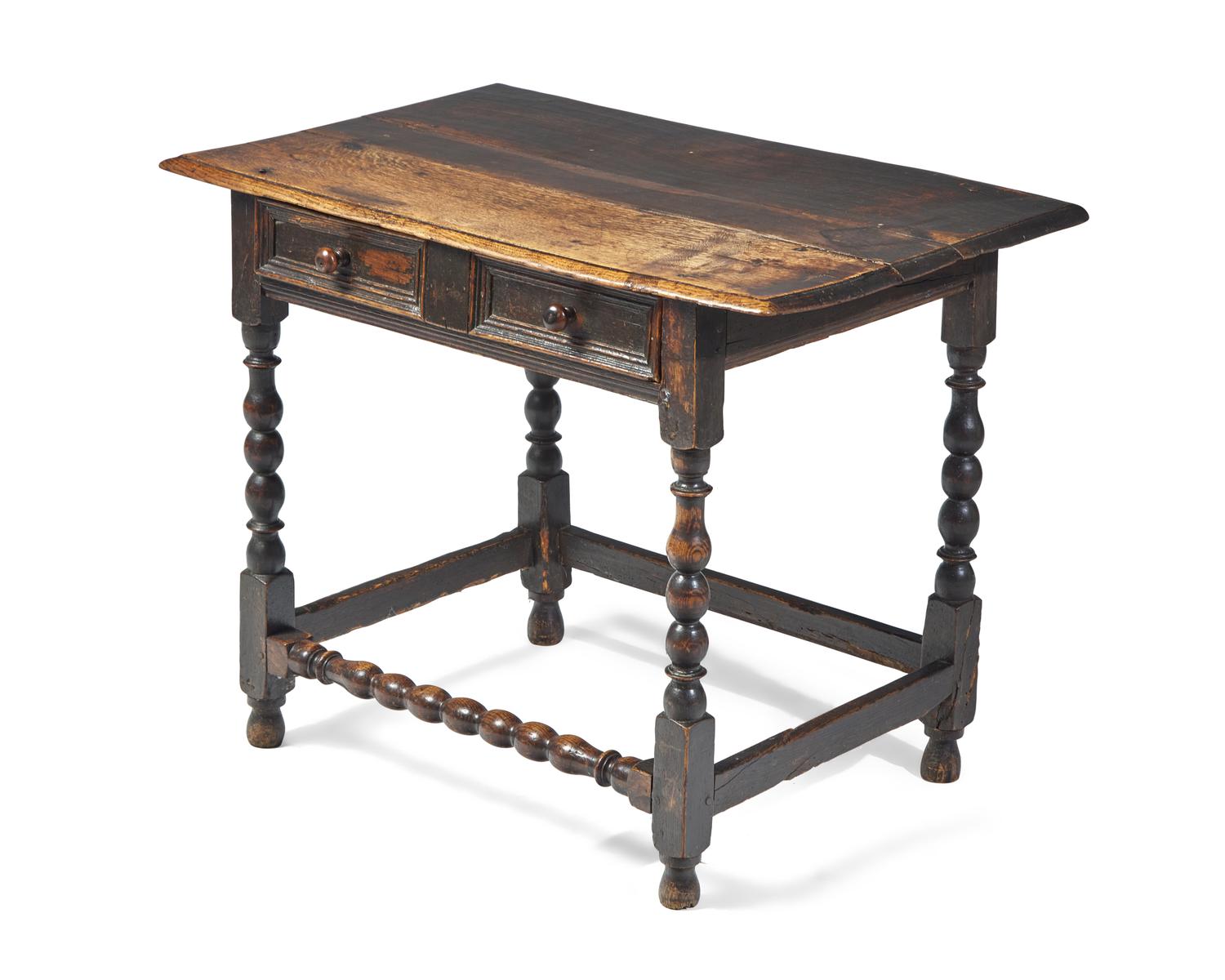 A Charles II Carved Oak Side Table