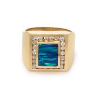 OPAL AND DIAMOND RING