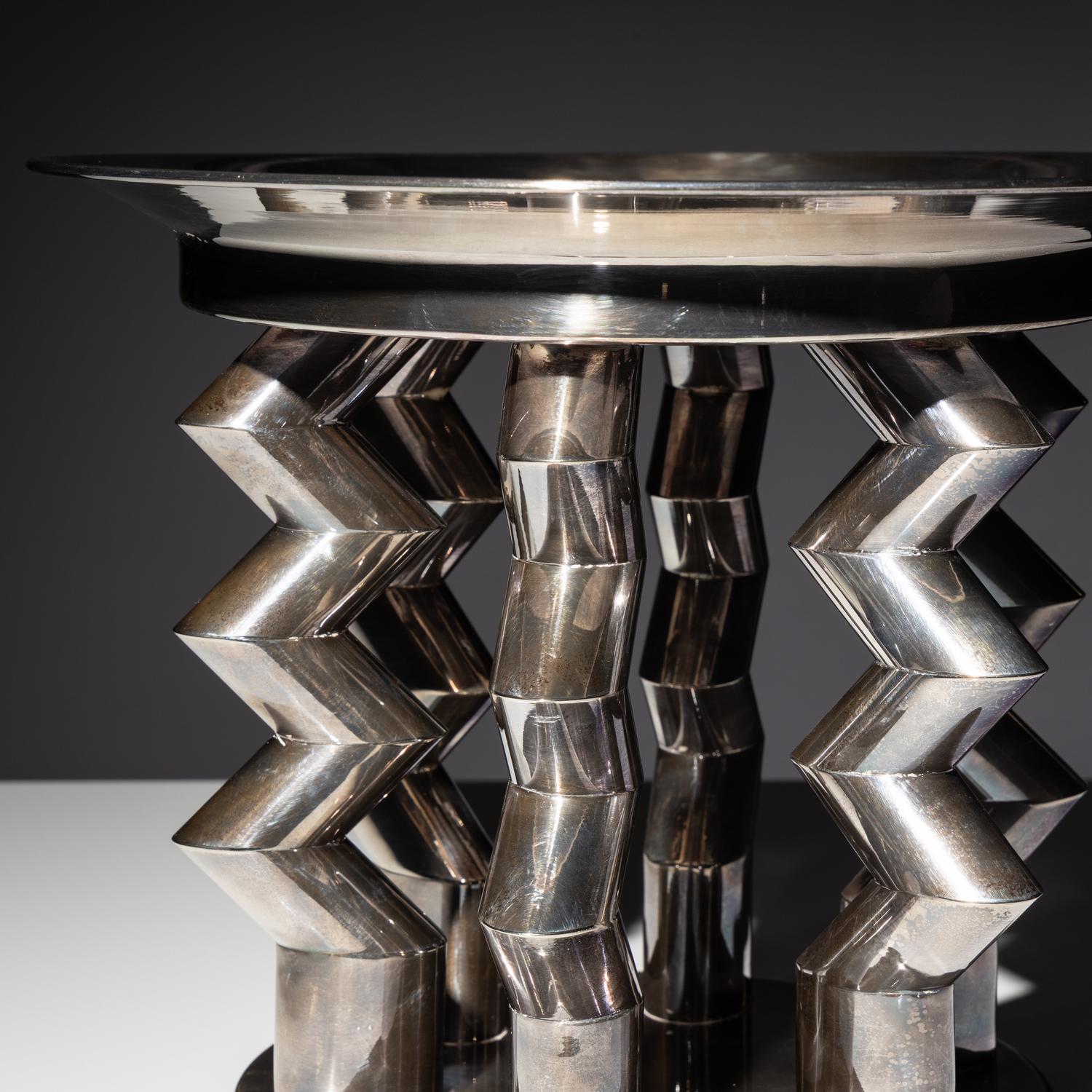 Murmansk silver-plate centerpiece Memphis, Italy, 1982