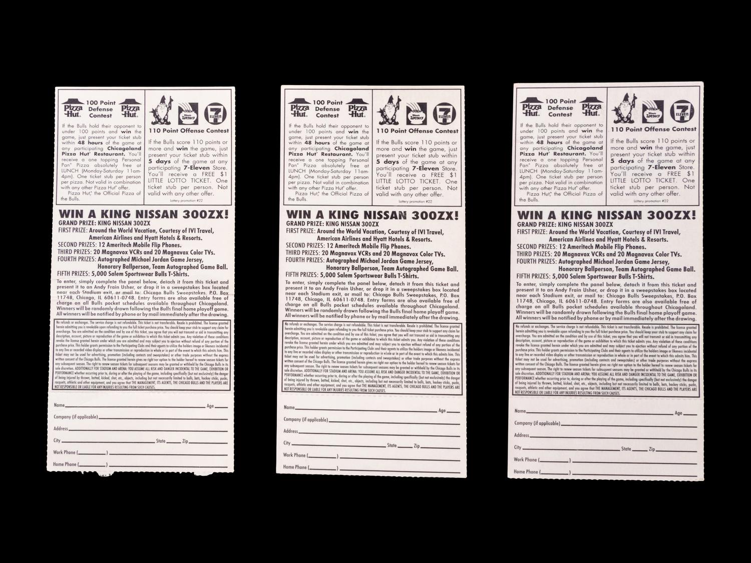 A Group of Three 1993 NBA Playoffs Chicago Bulls Michael Jordan Ticket Stubs,