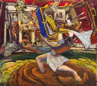 Robert Barnes, (American, b. 1934), The Young Artist Carrying the Baggage of Art to the Temple, 1985
