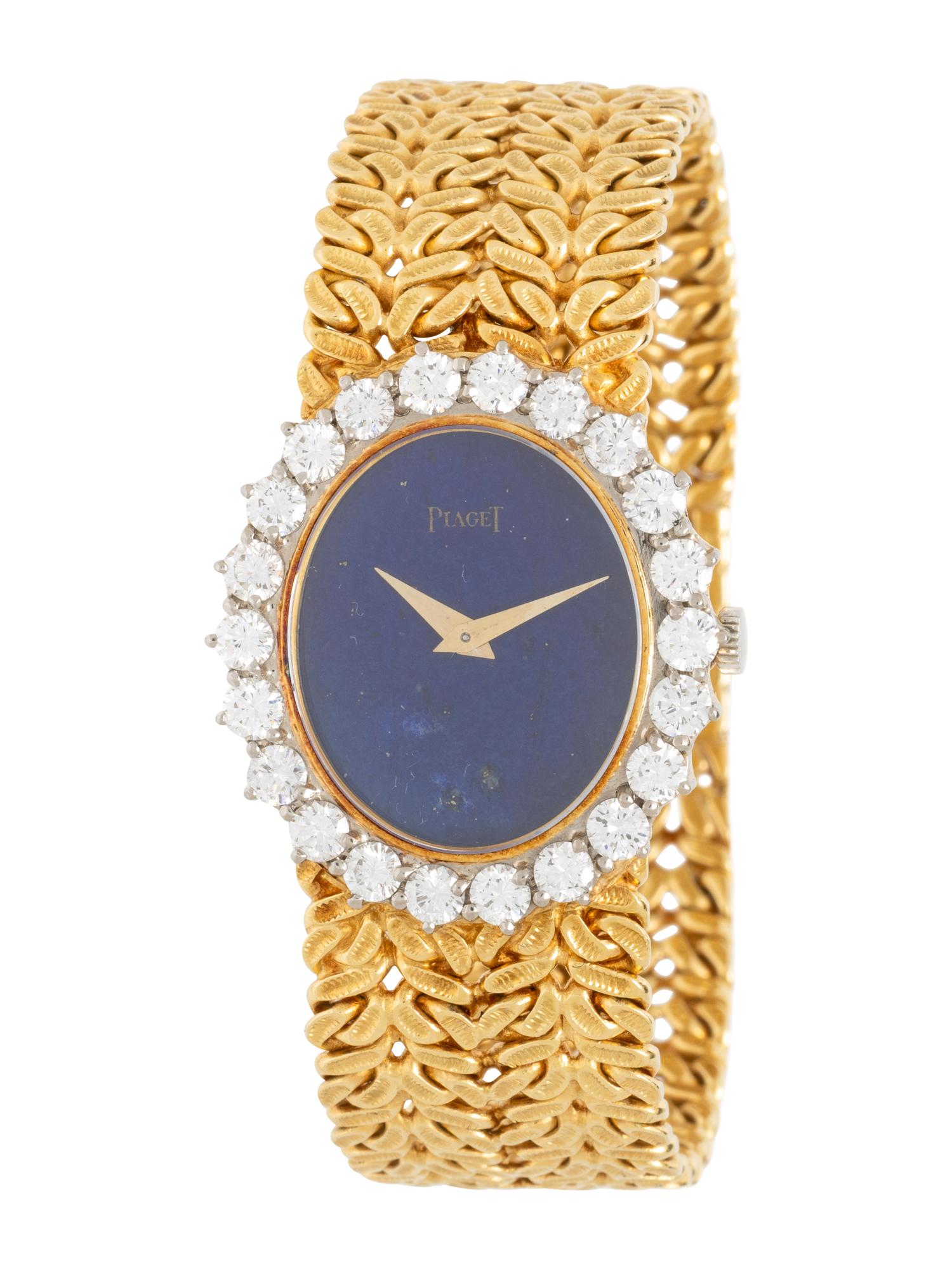 PIAGET, 18K YELLOW GOLD, DIAMOND, AND LAPIS LAZULI WATCH