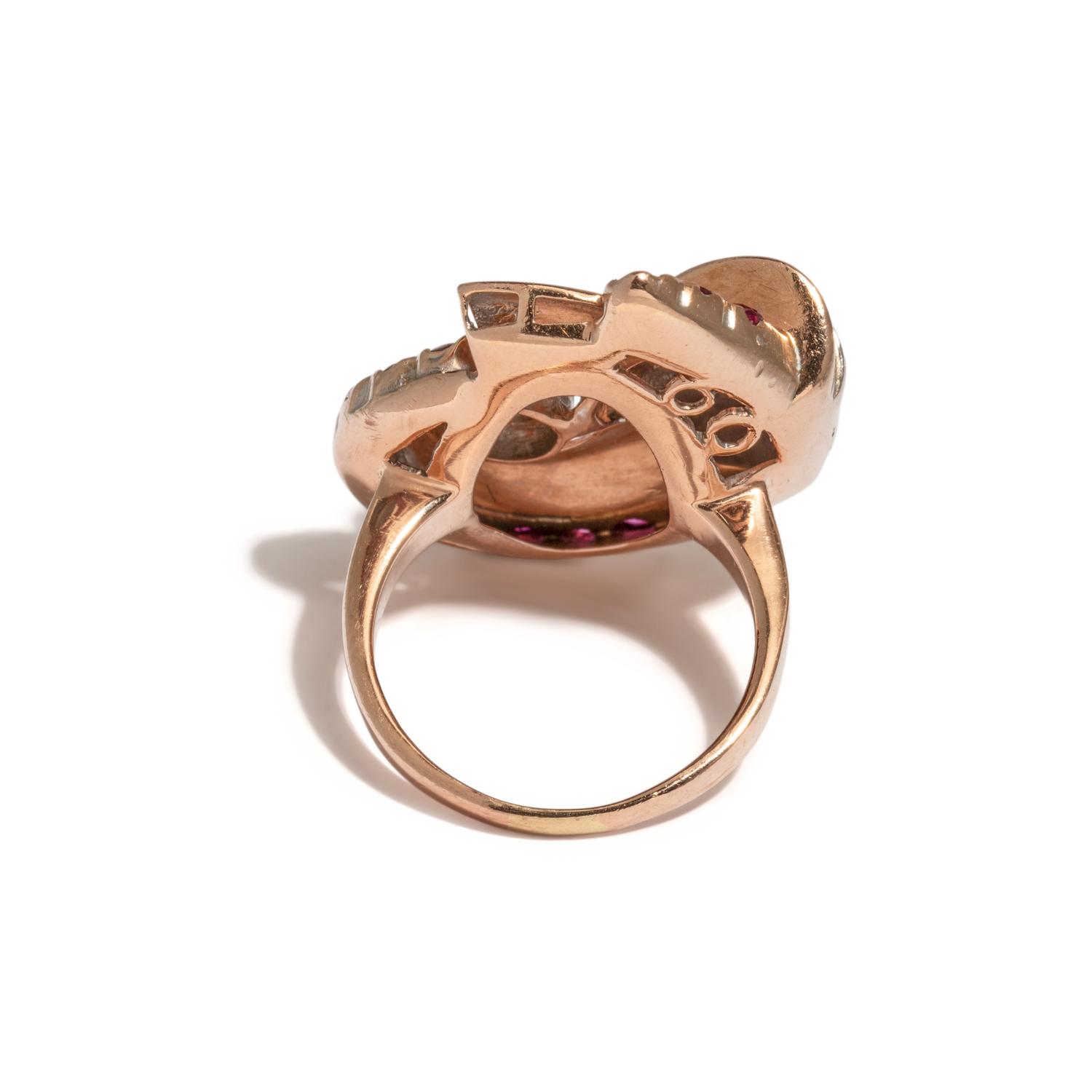 RETRO, DIAMOND AND RUBY RING