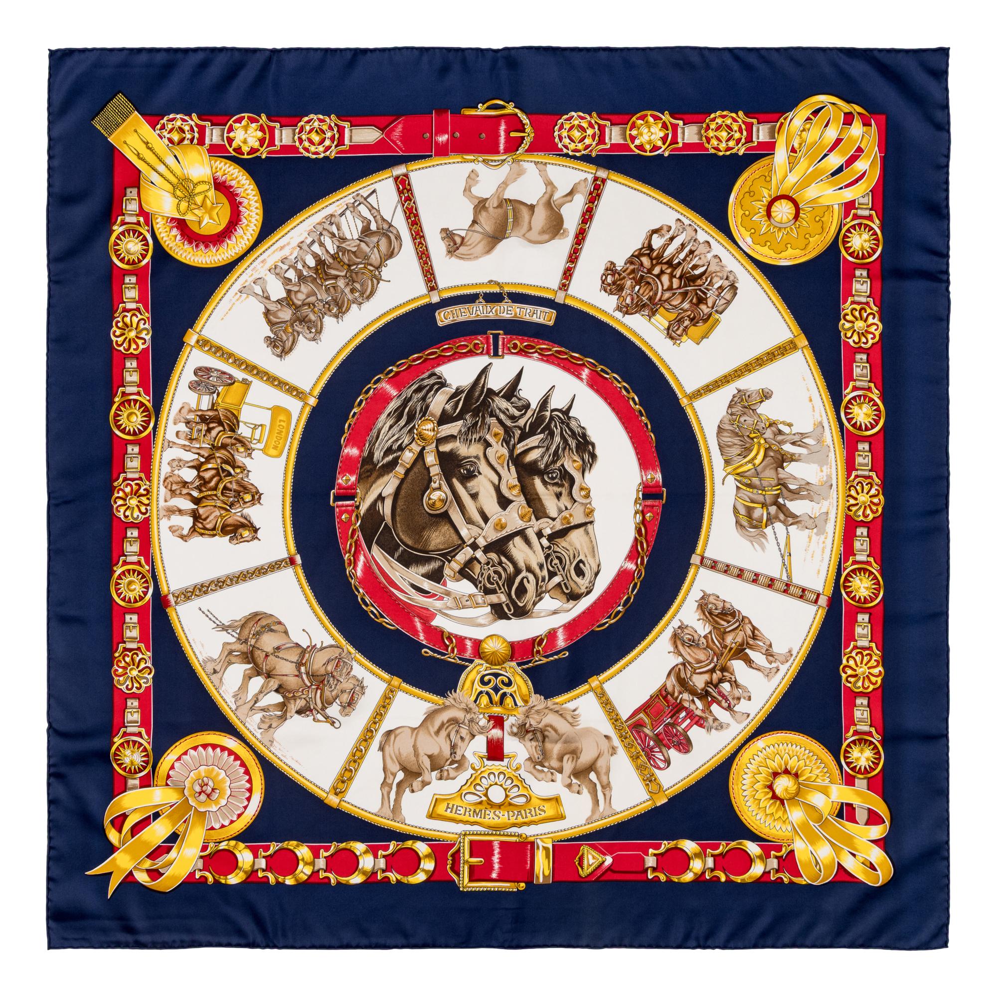 Hermès, Three Silk Scarves 90