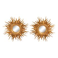 A Pair of Italian Giltwood Sunburst Mirrors