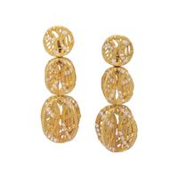 KATY BRISCOE, YELLOW GOLD AND DIAMOND 'VANDERBILT' EARCLIPS