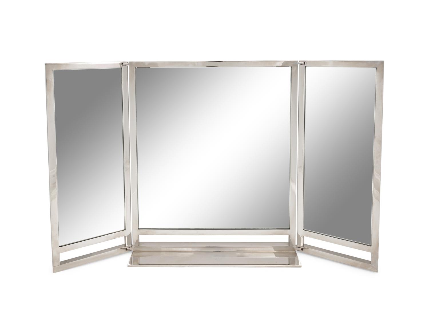 A Lorin Marsh Stainless Steel Vanitas Dressing Mirror