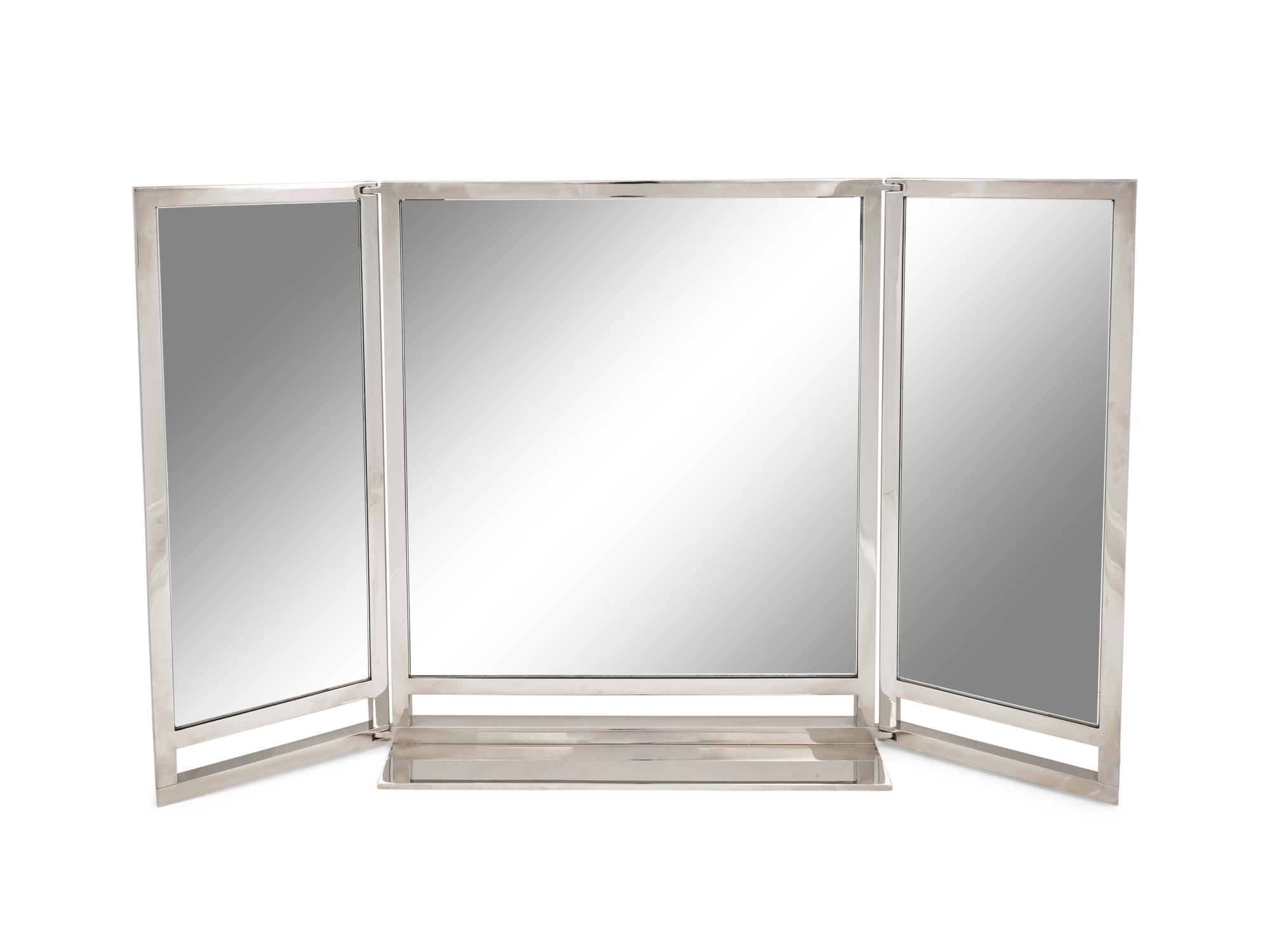A Lorin Marsh Stainless Steel Vanitas Dressing Mirror