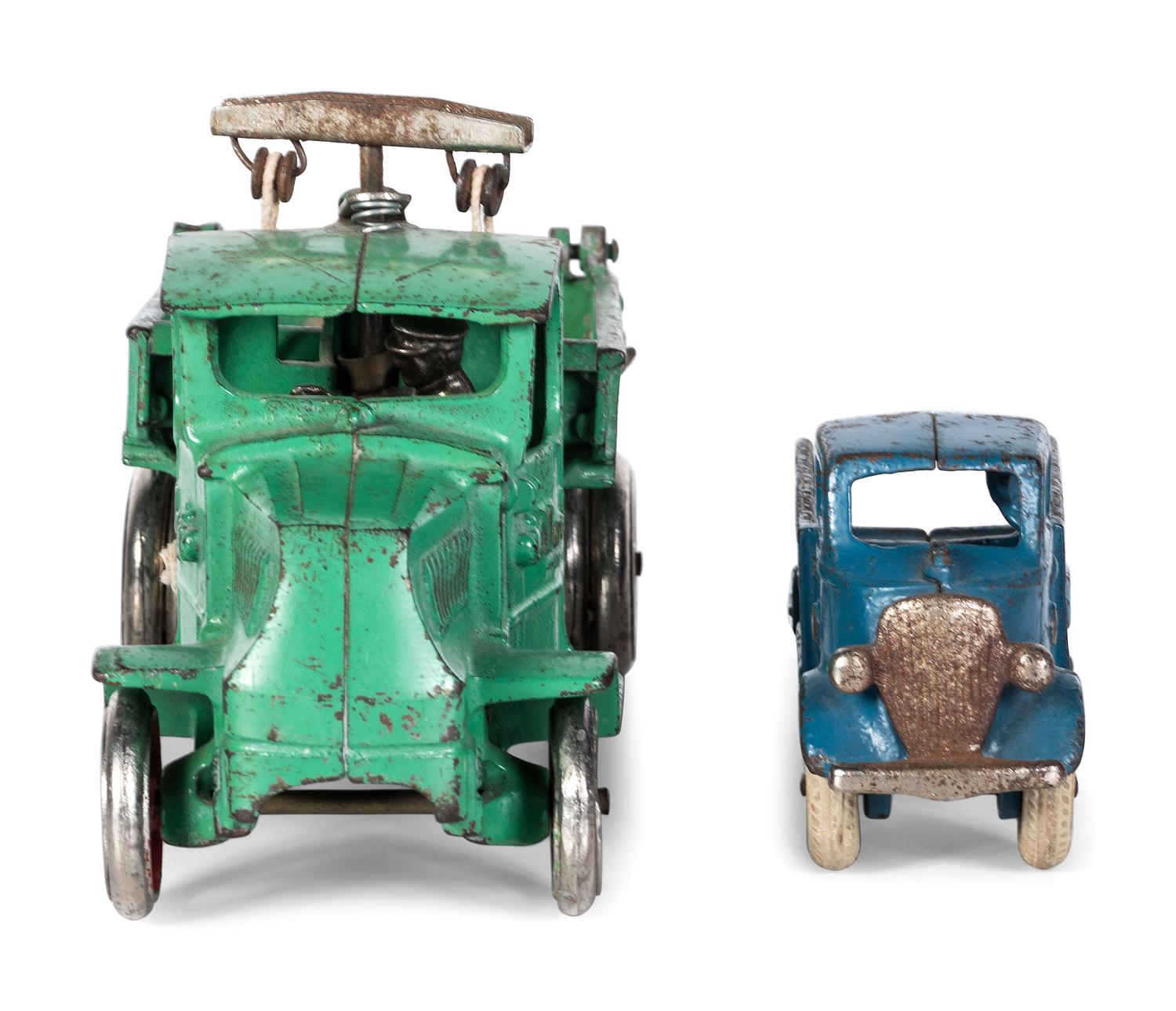 Two Arcade Painted Cast Iron Toy Trucks