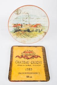 Two Glazed Ceramic Serving Plates Diameter of largest 13 1/4 inches.