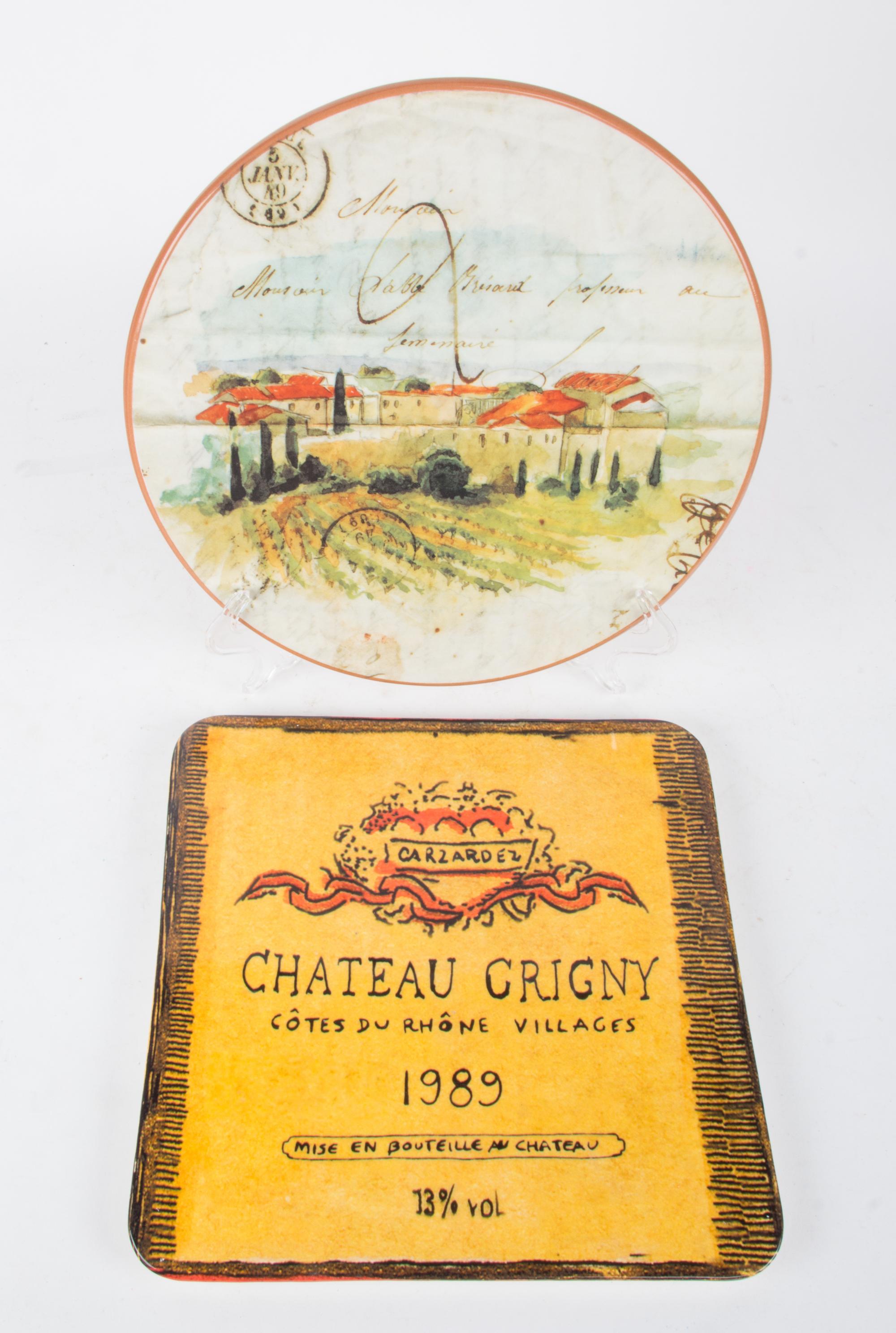 Two Glazed Ceramic Serving Plates Diameter of largest 13 1/4 inches.