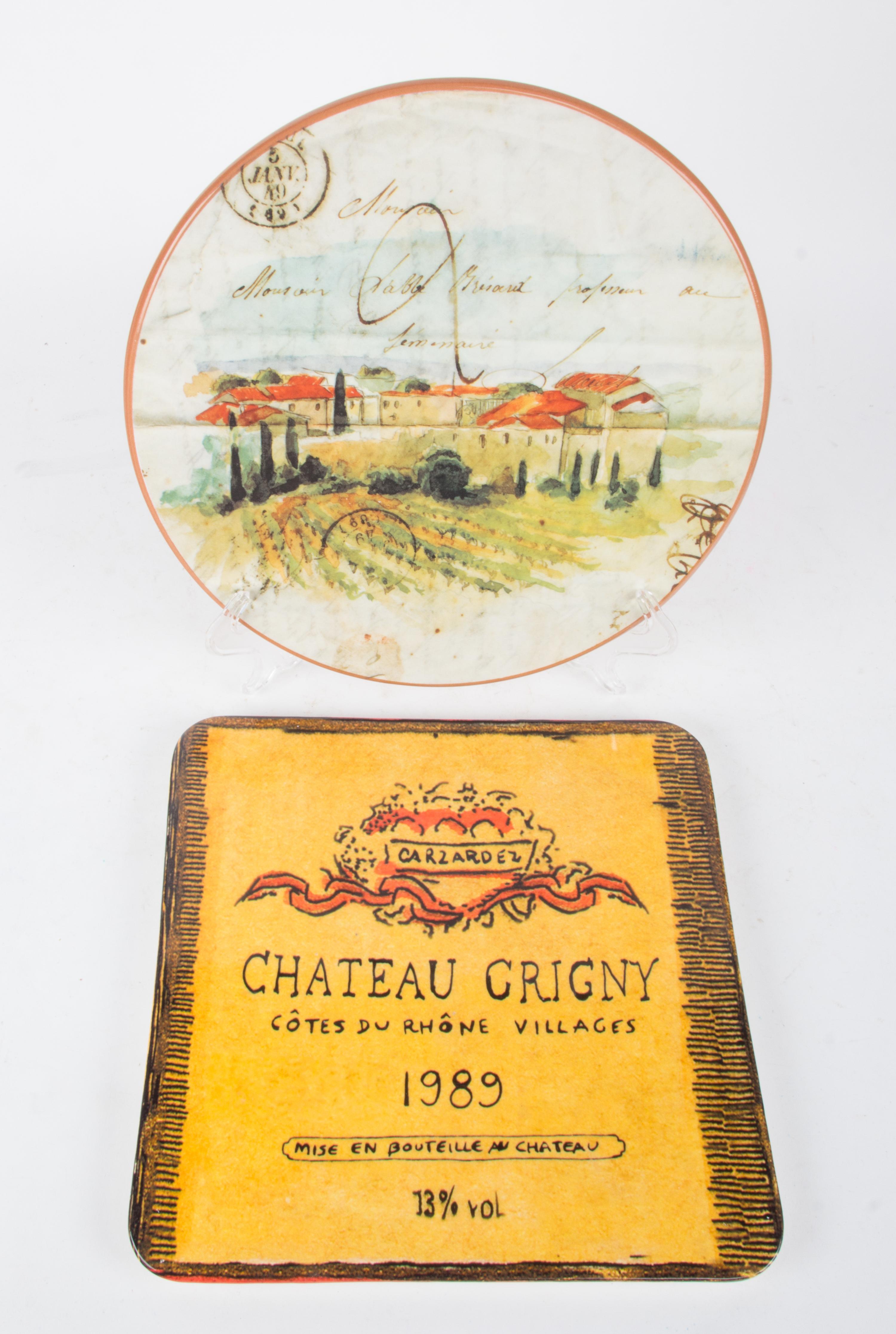 Two Glazed Ceramic Serving Plates Diameter of largest 13 1/4 inches.