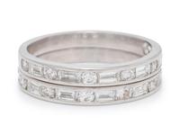 A Pair of White Gold and Diamond Rings,