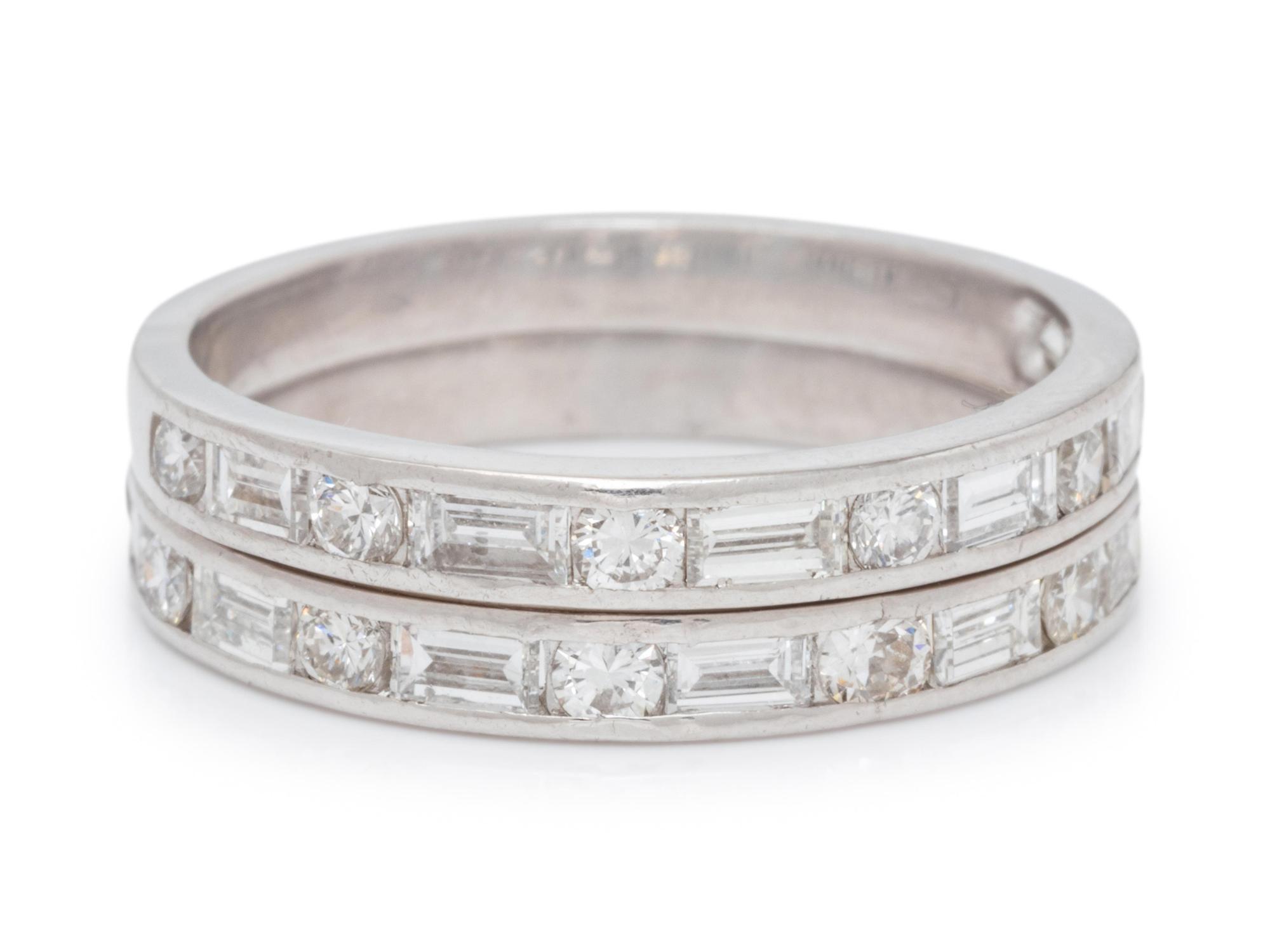 A Pair of White Gold and Diamond Rings,