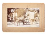 [WESTERN AMERICANA -- CALIFORNIA]. 2 photographs, one featuring a horse-drawn parade float.