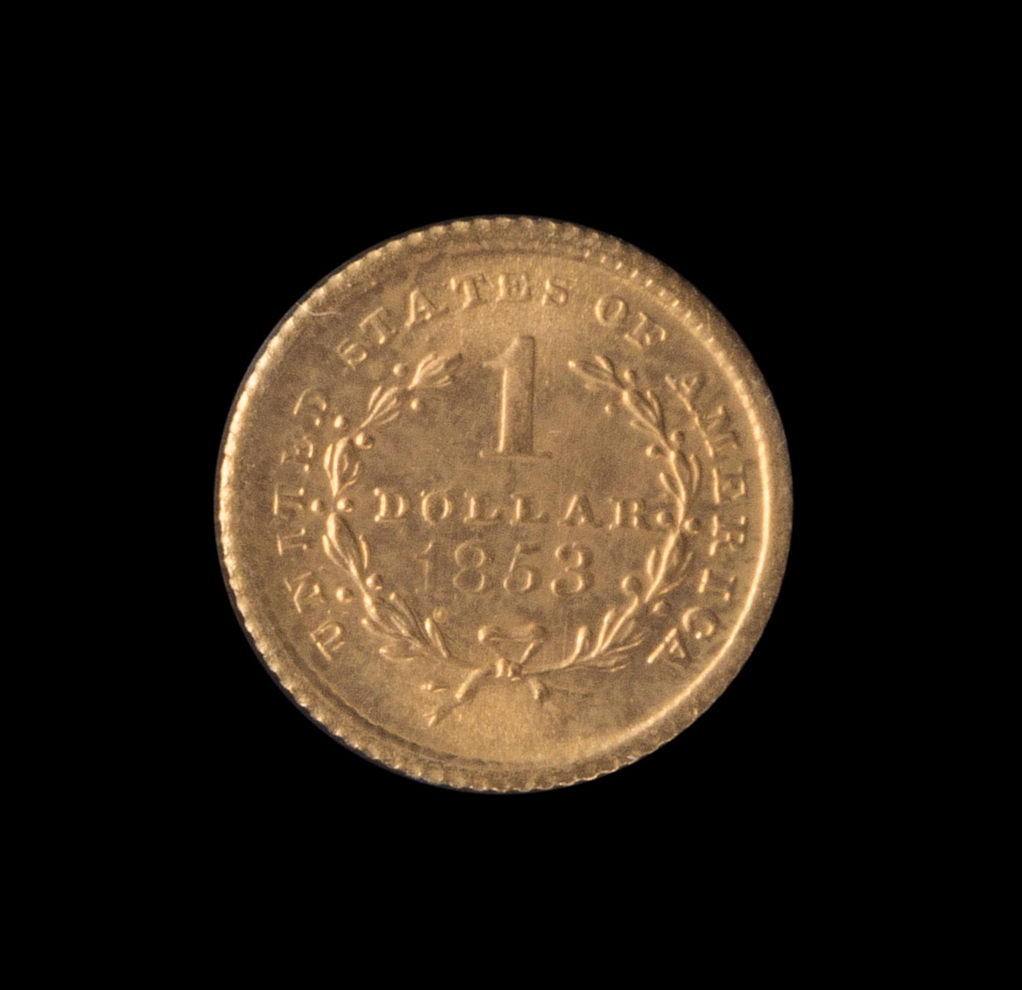A United States 1853 Liberty Head: Type I $1 Gold Coin