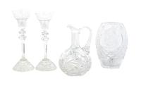 A Collection of Cut Glass Articles Height of first pair 10 inches. — SECOND HALF 20TH CENTURY