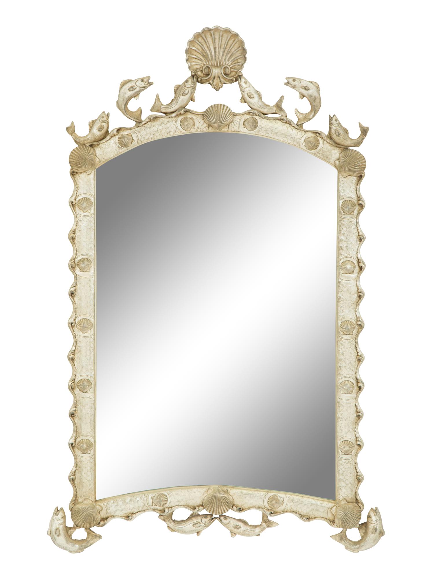 A Contemporary Grotto Style Silvered Wood Mirror