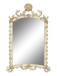 A Contemporary Grotto Style Silvered Wood Mirror
