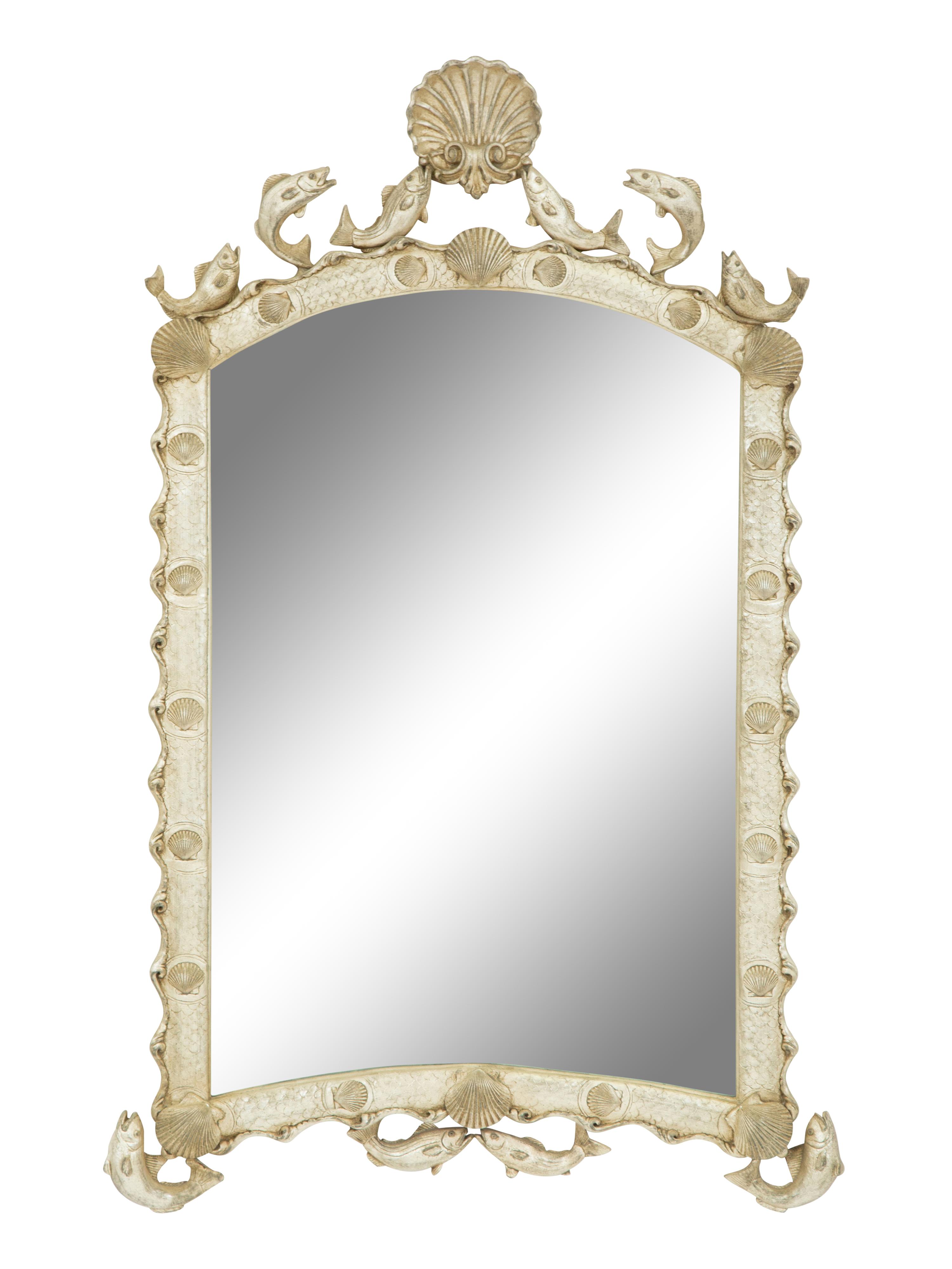 A Contemporary Grotto Style Silvered Wood Mirror