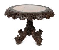 An Anglo-Indian Pierced and Carved Pedestal Table — LATE 19TH/EARLY 20TH CENTURY