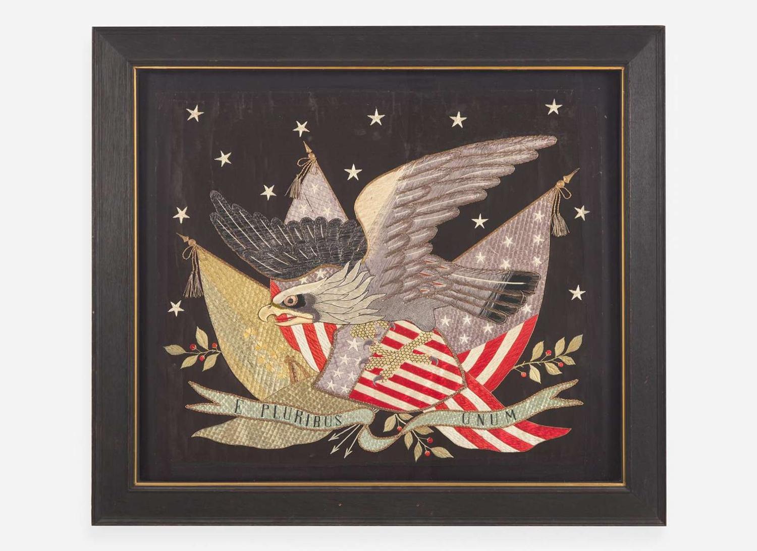 An Asian Export Patriotic embroidery, circa 1900