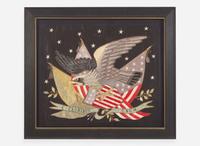 An Asian Export Patriotic embroidery, circa 1900