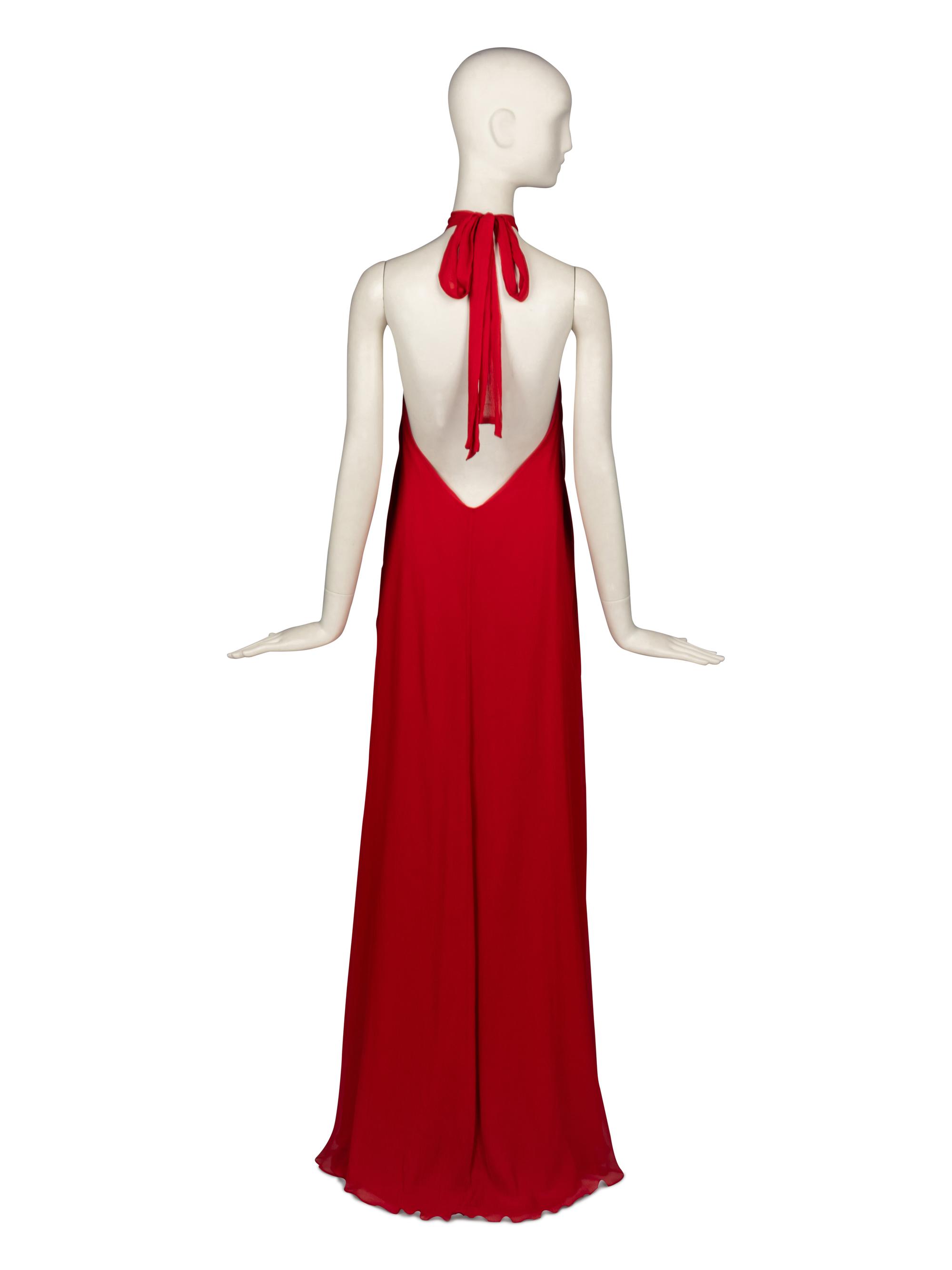 Important HALSTON Chiffon Gown, 1970s