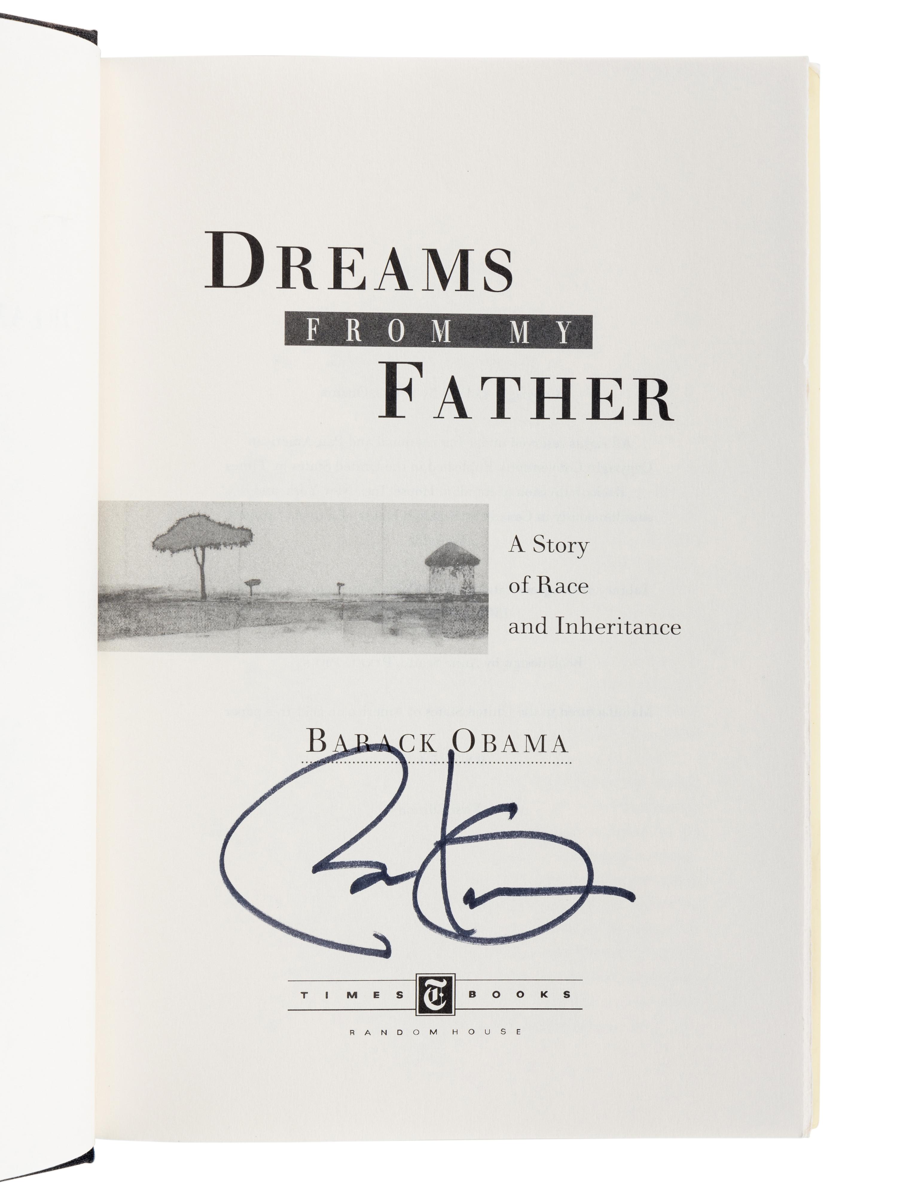 OBAMA, Barack Hussein (b. 1961). Dreams from My Father. New York: Times Books, 1995.