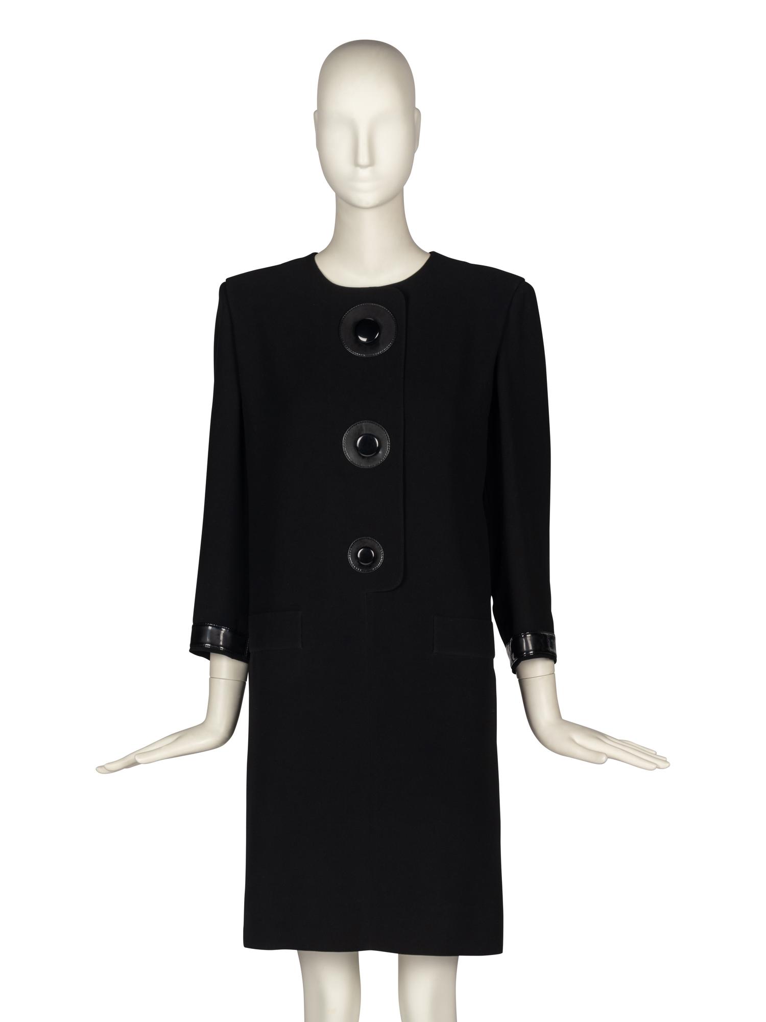 Pierre Cardin Haute Couture Dress With Vinyl Accents