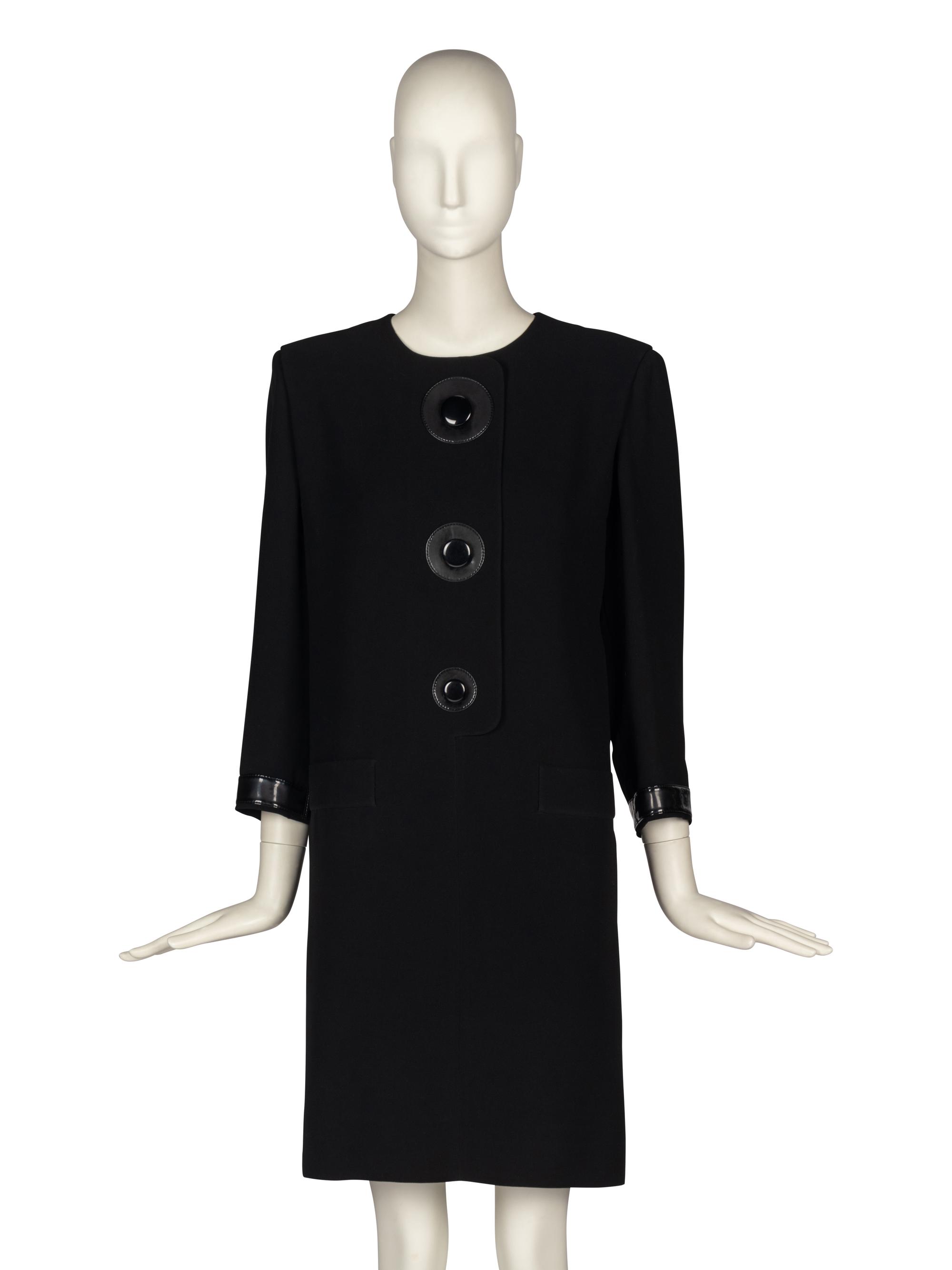 Pierre Cardin Haute Couture Dress With Vinyl Accents