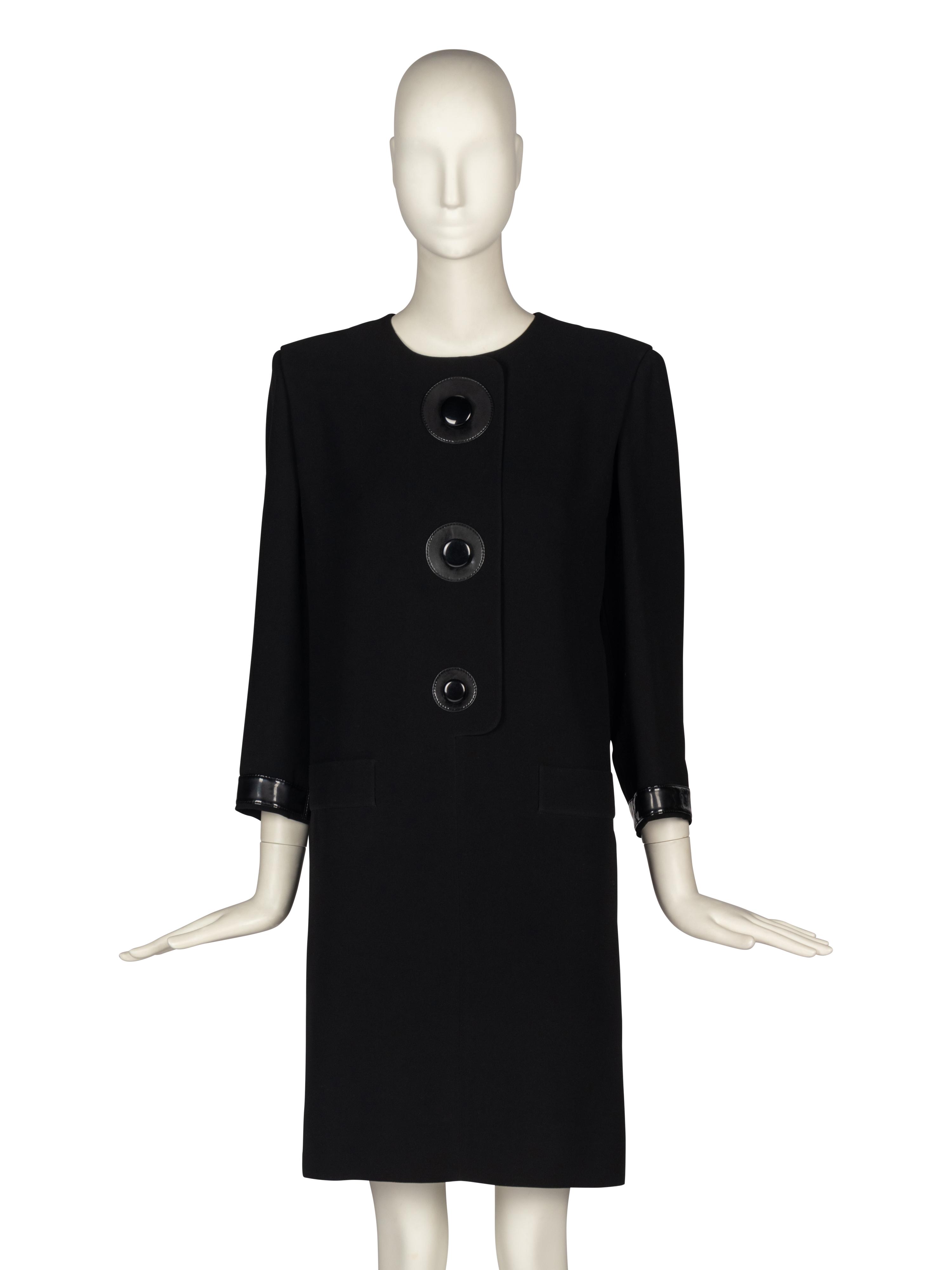Pierre Cardin Haute Couture Dress With Vinyl Accents