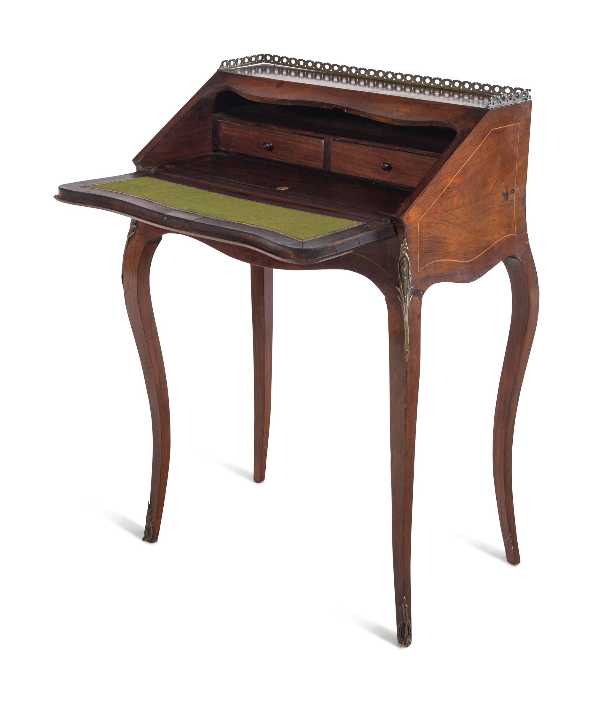 A Louis XV Style Marquetry Bureau en Pente