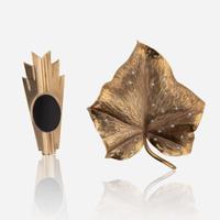 Set of Two 14K Yellow Gold Brooches