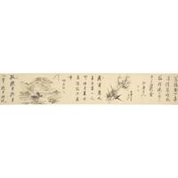 Nakabayashi Chikkei (Japanese 1816-1867) Hisani Nakanishi (1807-1884), Oda Kaisen (1785-1867), et al, Emaki Handscroll, Kyoto, 1857